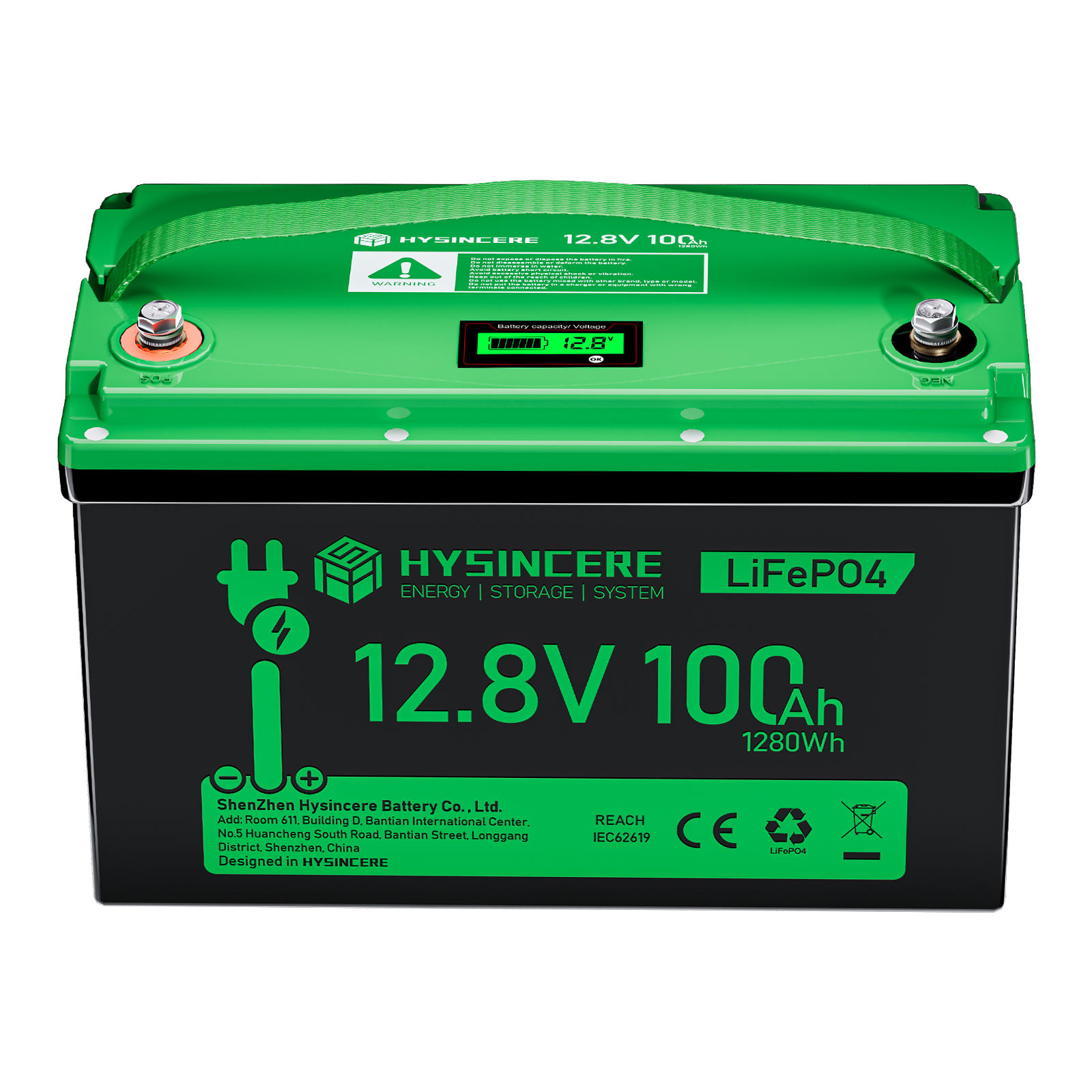 Hysincere Power 12V 100Ah Group 31 LiFePO4 Akku