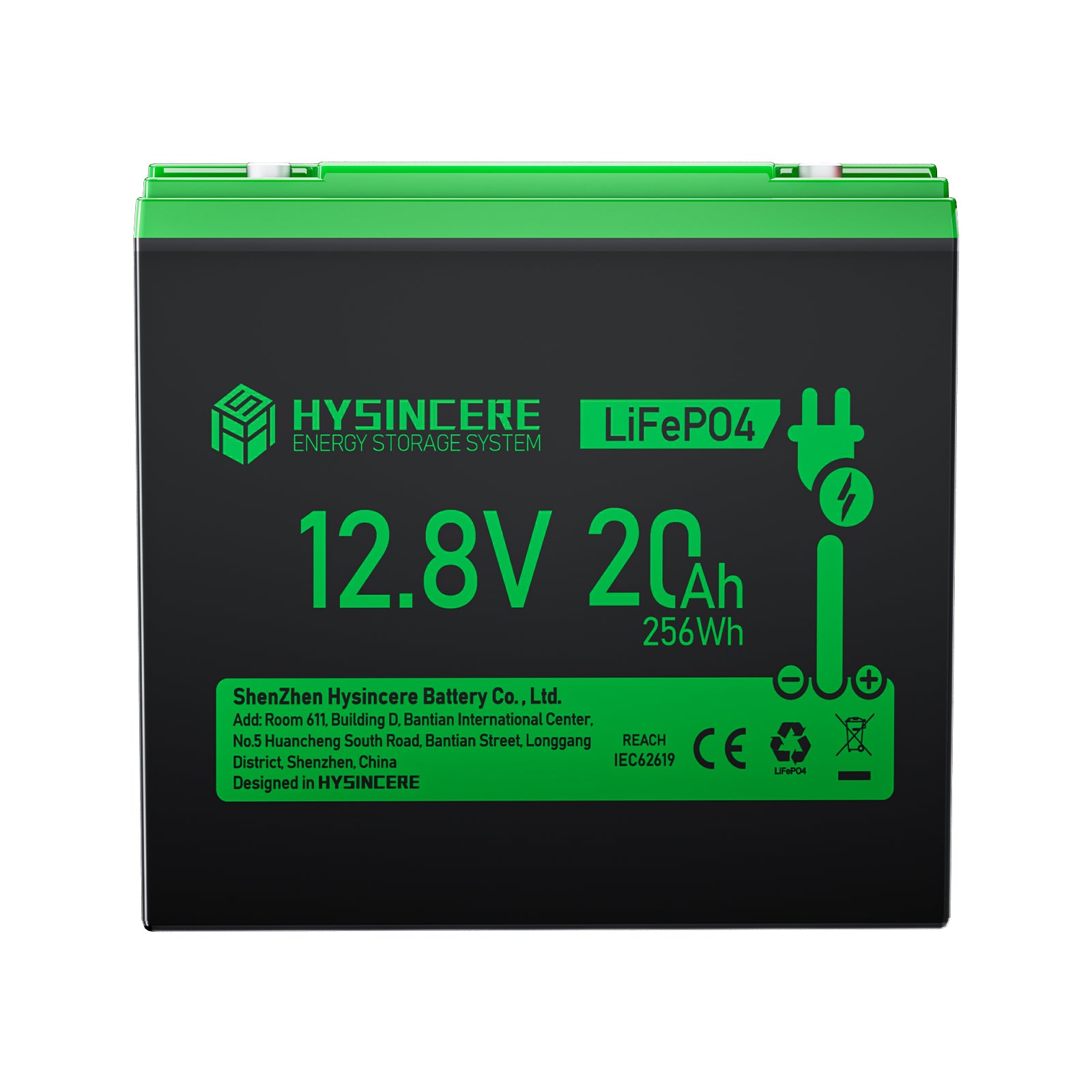 Hysincere Power 12V 20Ah LiFePO4 Lithium Battery