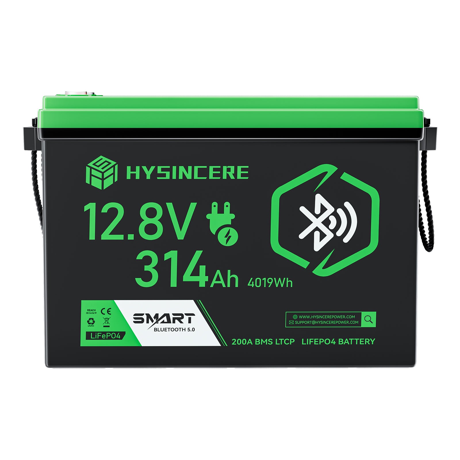 Hysincerepower 12V 314Ah Bluetooth LiFePO4 Battery