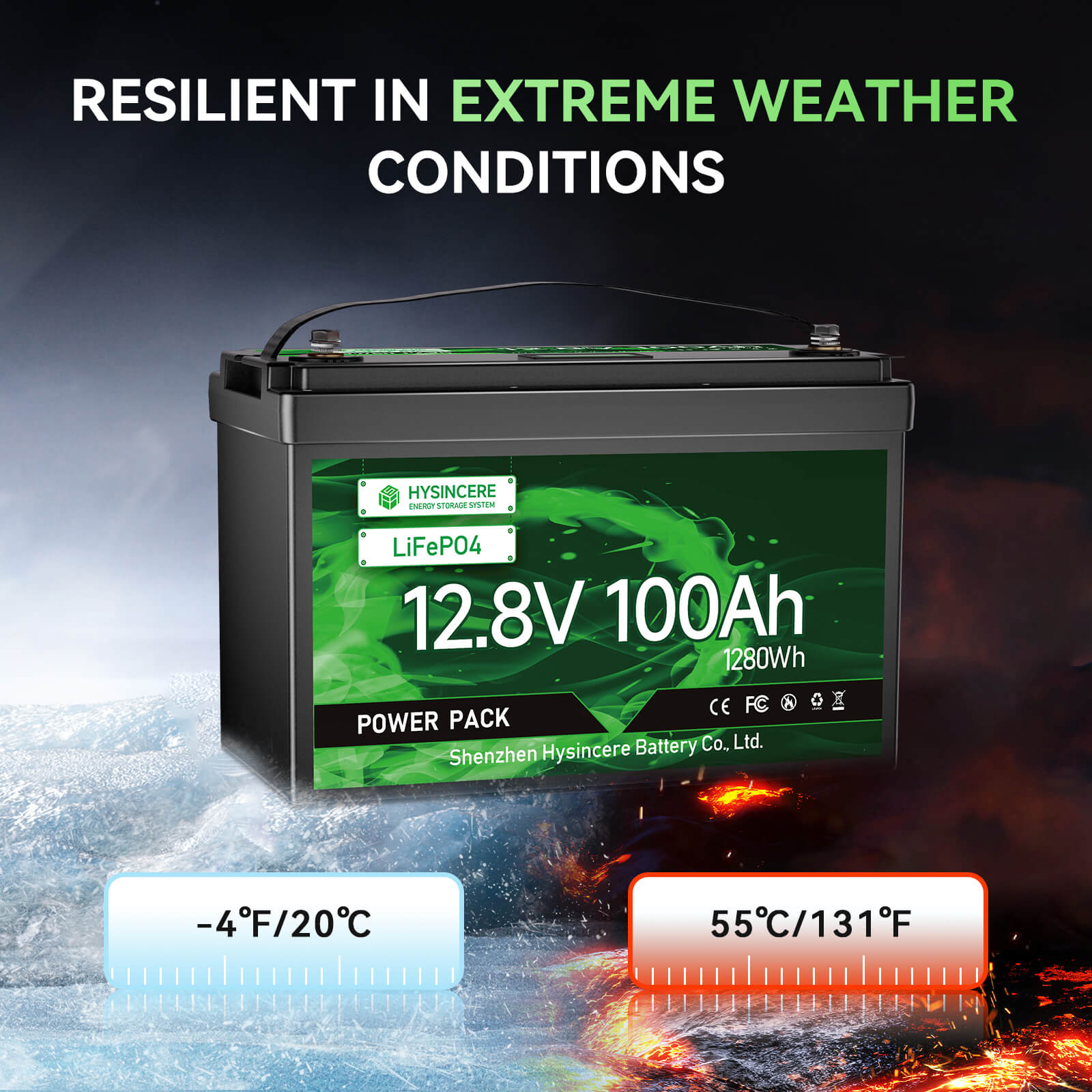 12v 100ah max resilient in extreme weather conditions