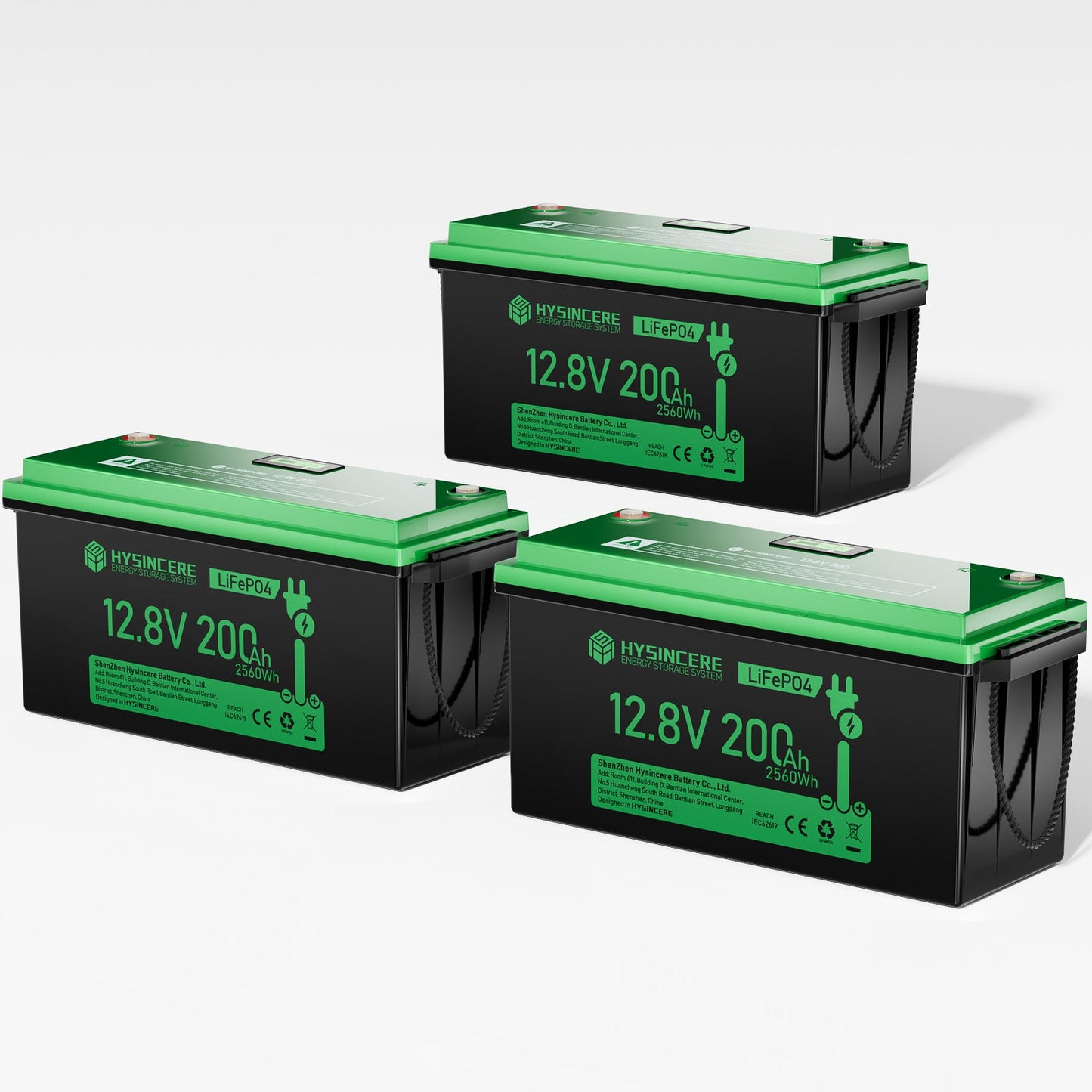 12V 200Ah LiFePO4 Battery 3 Pack