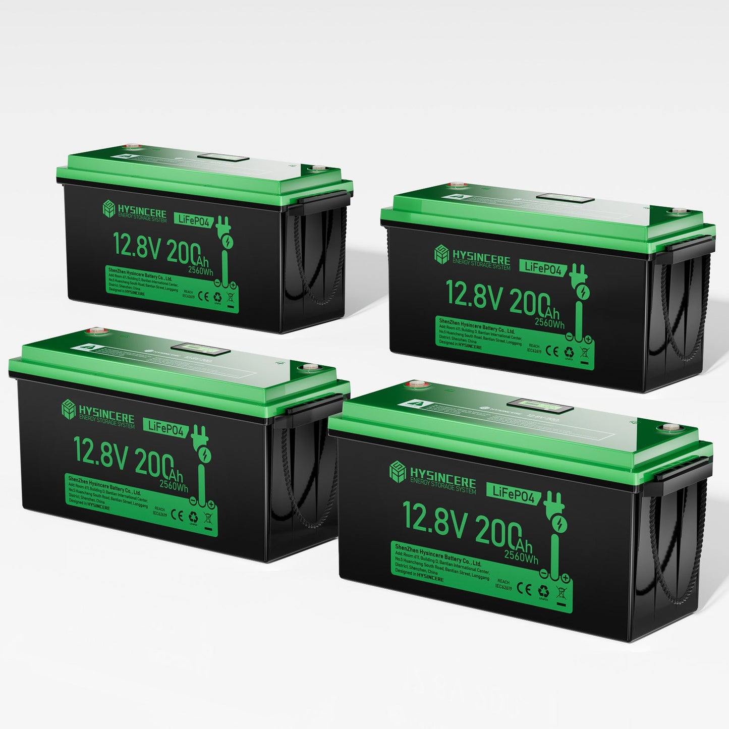12V 200Ah LiFePO4 Battery 4 Pack