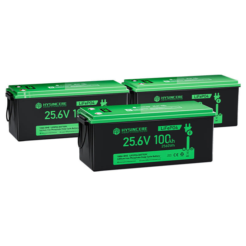 Hysincere Power 24V 100Ah LiFePO4 Lithium Battery