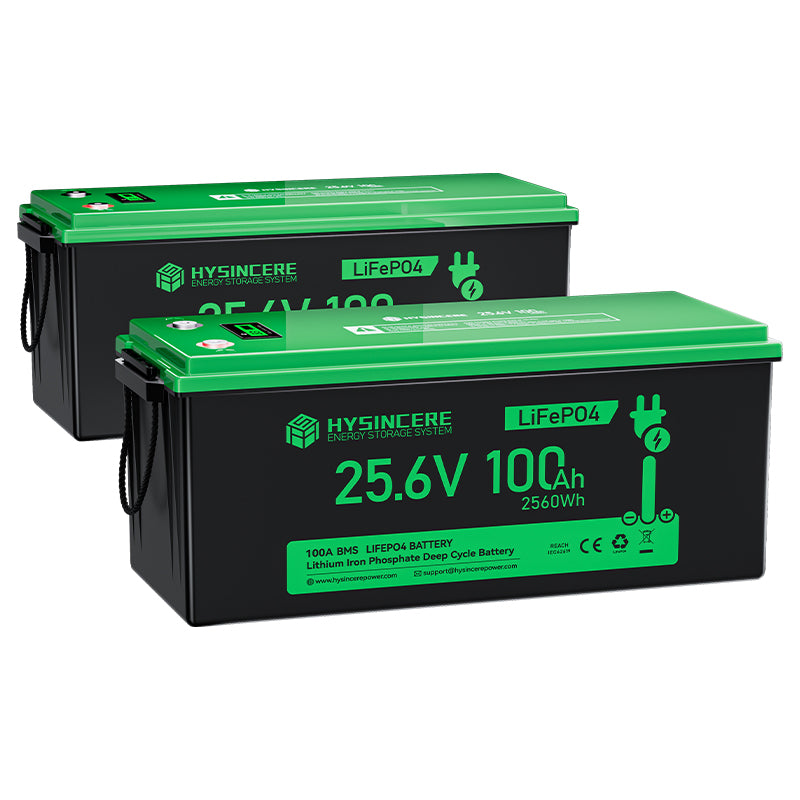Hysincere Power 24V 100Ah LiFePO4 Lithium Battery