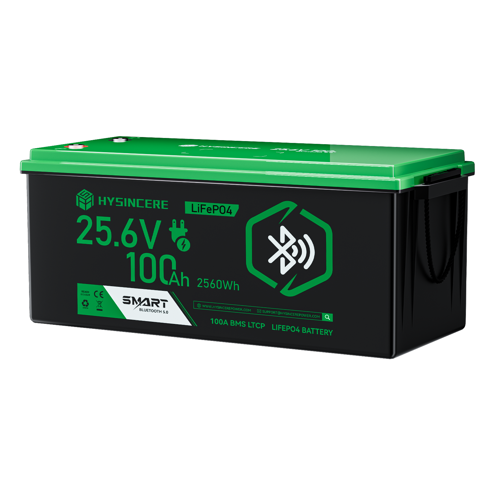 Hysincere Power 24V 100Ah Smart Bluetooth Lithium Battery