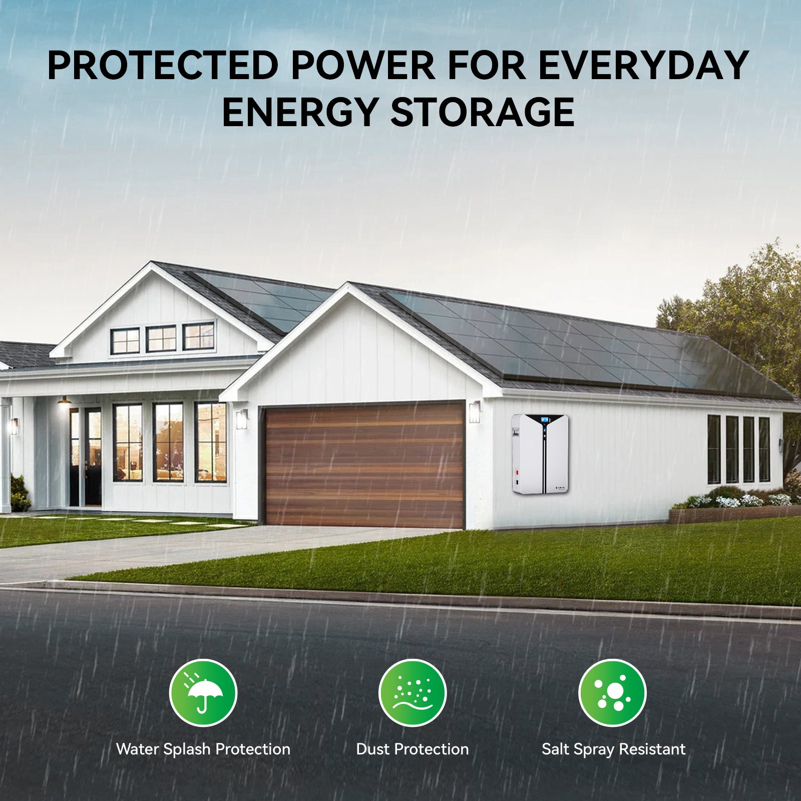 Hysincer Power 48V 100Ah Wall Mount LiFePO4 Battery – 5.12kWh Home Solar Energy Storage Battery