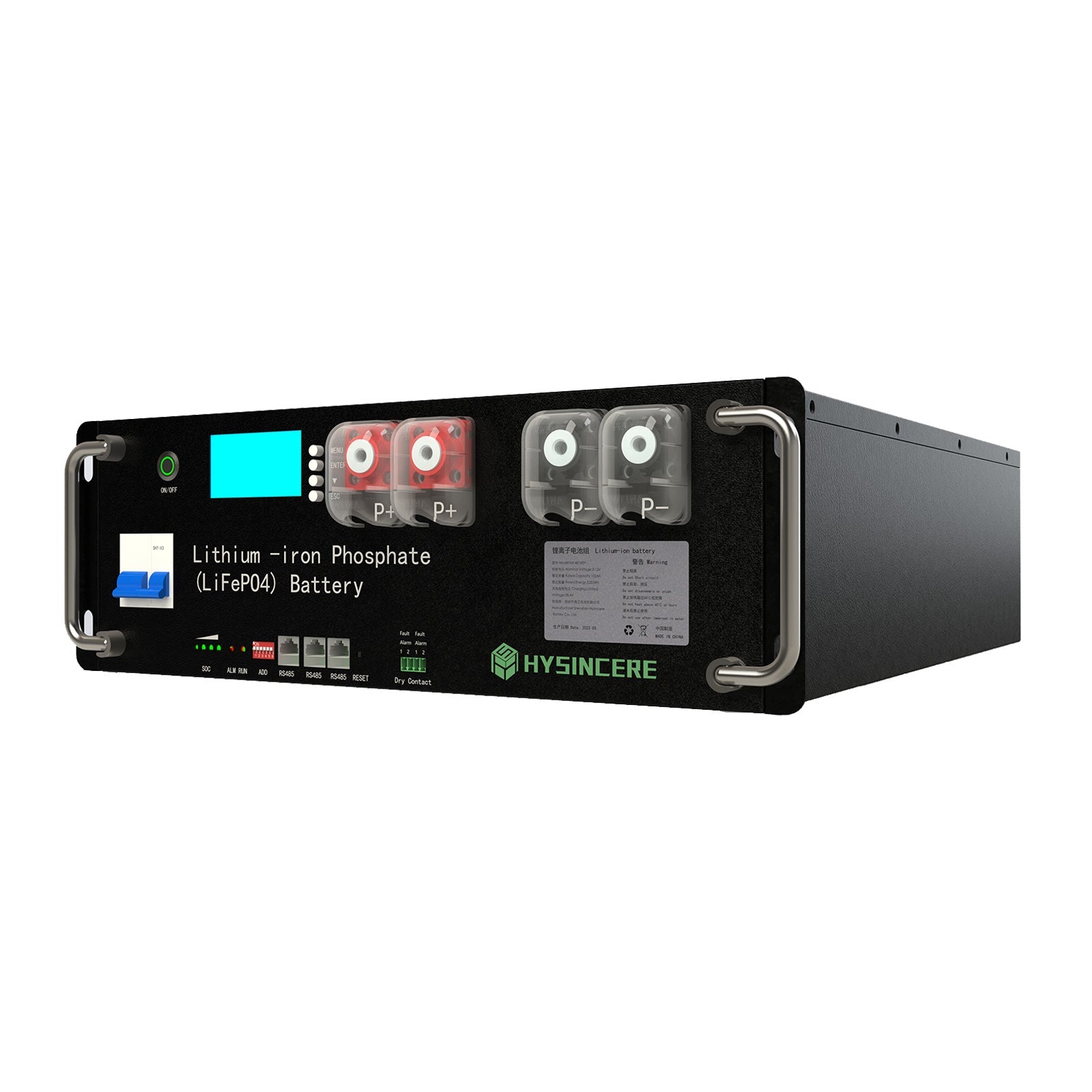 hx48100h 48v 100ah lifepo4 cabinet battery side view