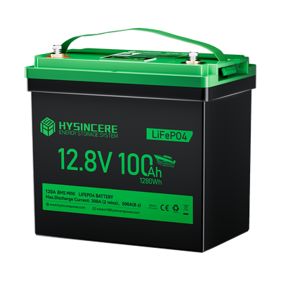 Hysincere Power 12V 100Ah Trolling Motor Mini LiFePO4 Battery