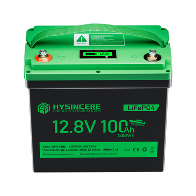 Hysincere Power 12V 100Ah Trolling Motor Mini LiFePO4 Battery