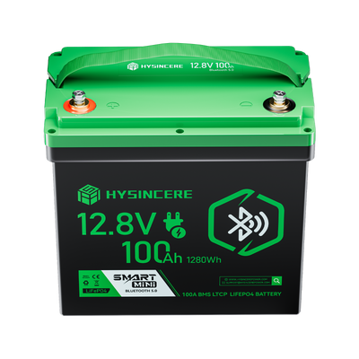 Hysincere Power 12V 100Ah Mini Bluetooth LiFePO4 Battery