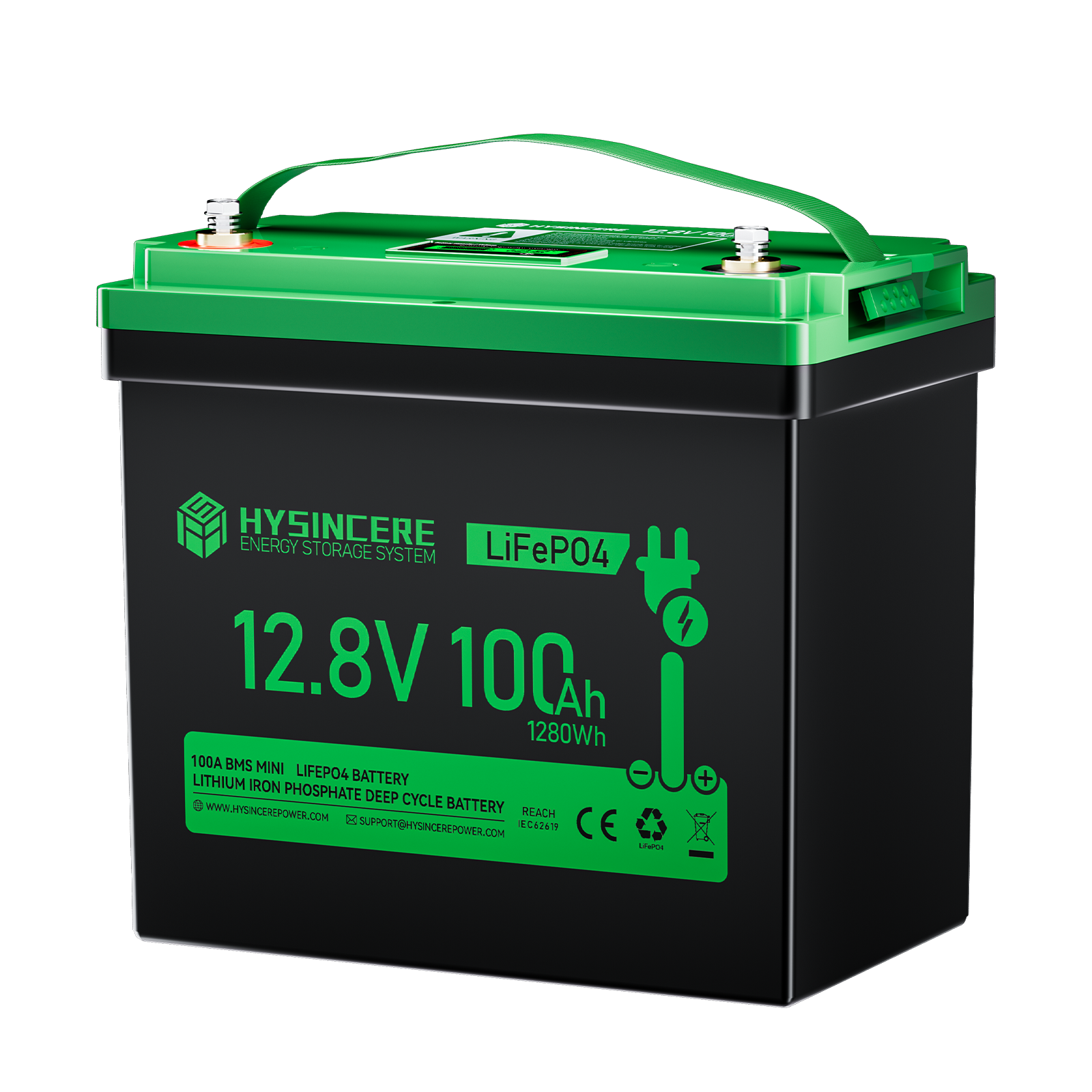 Hysincere Power 12V 100Ah Group 24 LiFePO4 Battery