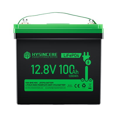Hysincere Power 12V 100Ah Group 24 LiFePO4 Battery