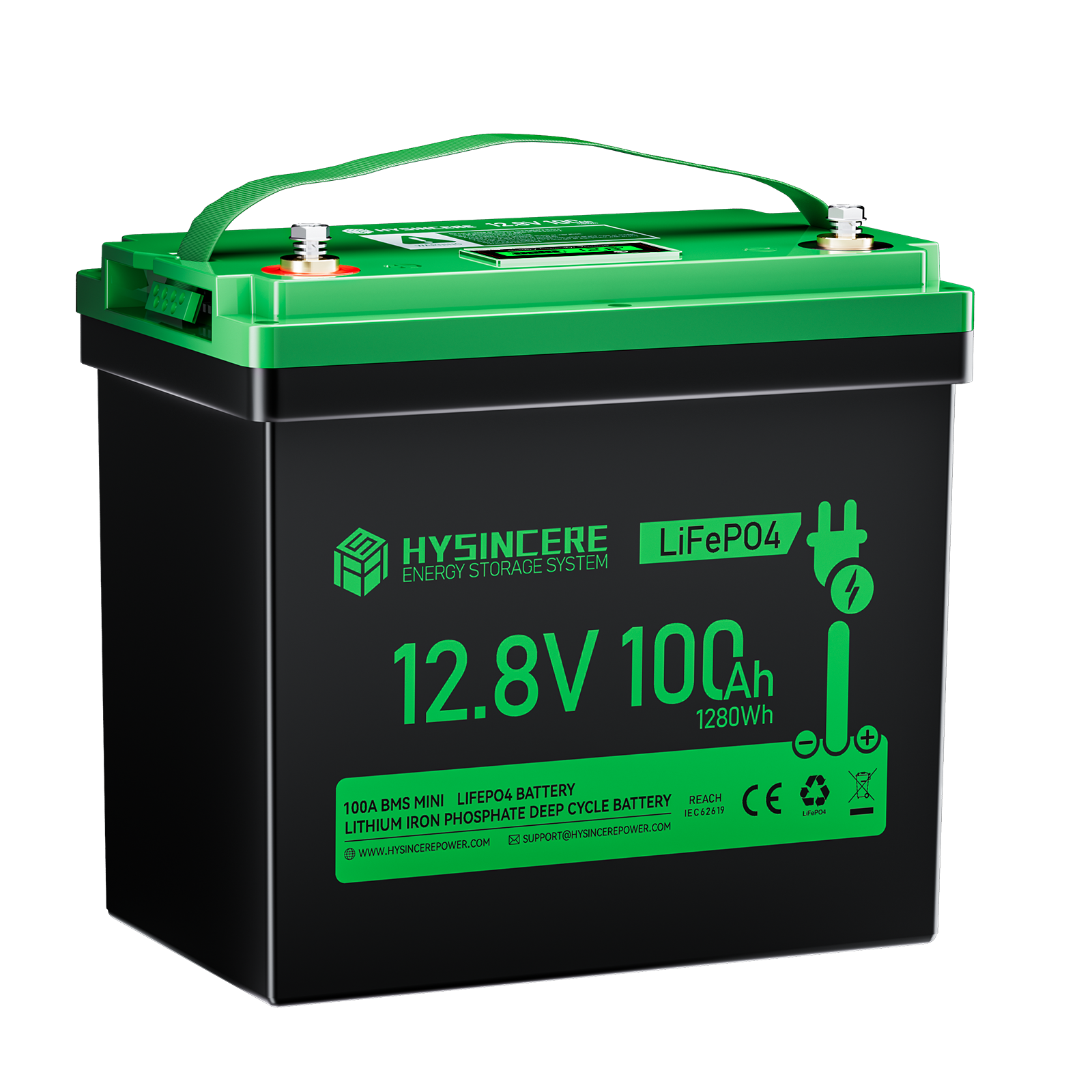 Hysincere Power 12V 100Ah Group 24 LiFePO4 Battery