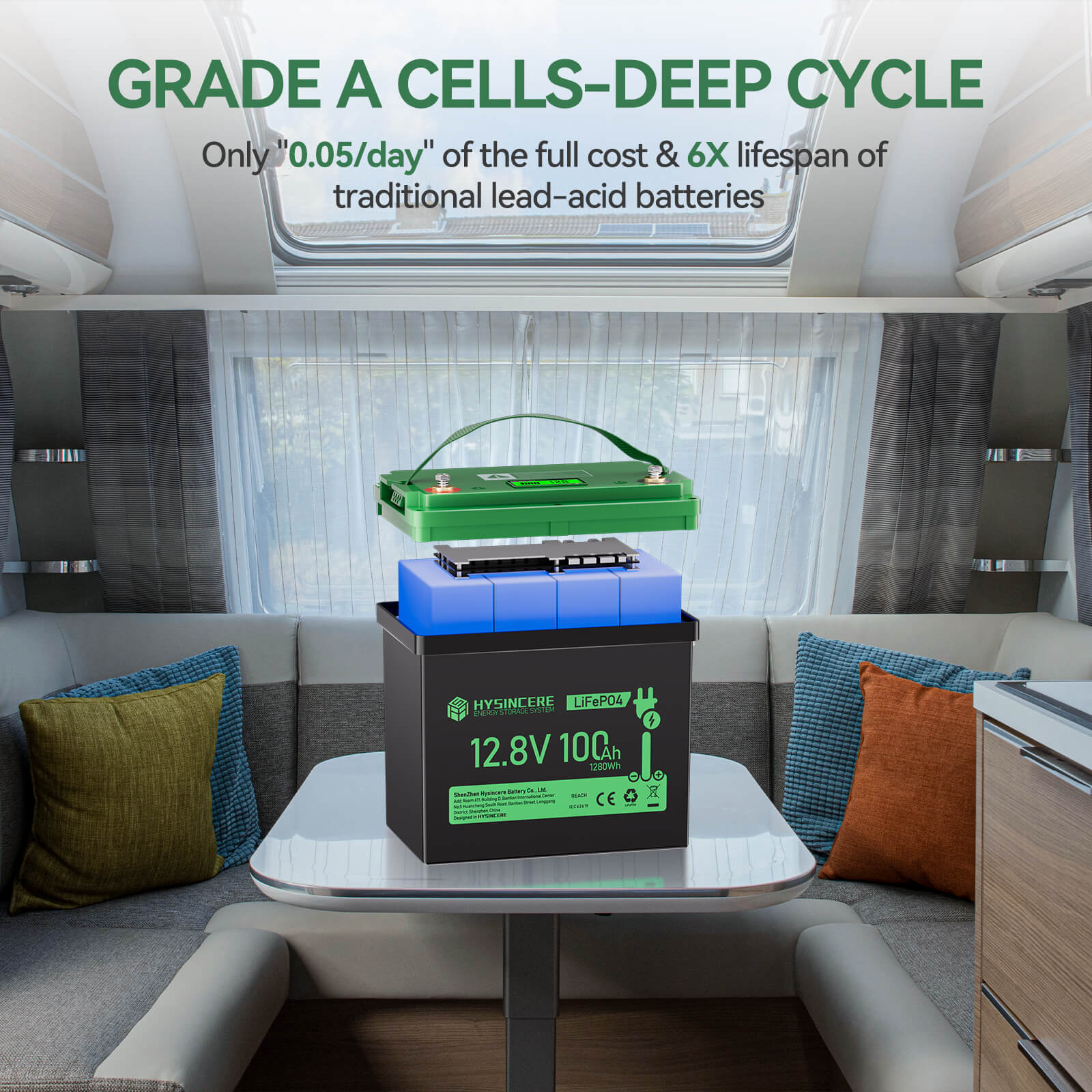 12v 100ah lifepo4 battery grade a cells-deep cycle