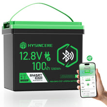 Hysincere Power 12V 100Ah Mini Bluetooth LiFePO4 Deep Cycle Battery
