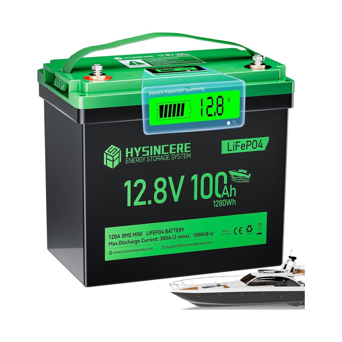 12V 100Ah Mini LiFePO4 Lithium Battery with Trolling Motor