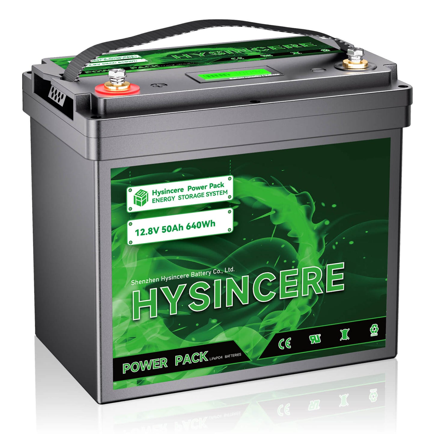 Hysincere Power 12V 50Ah LiFePO4 Lithium Battery