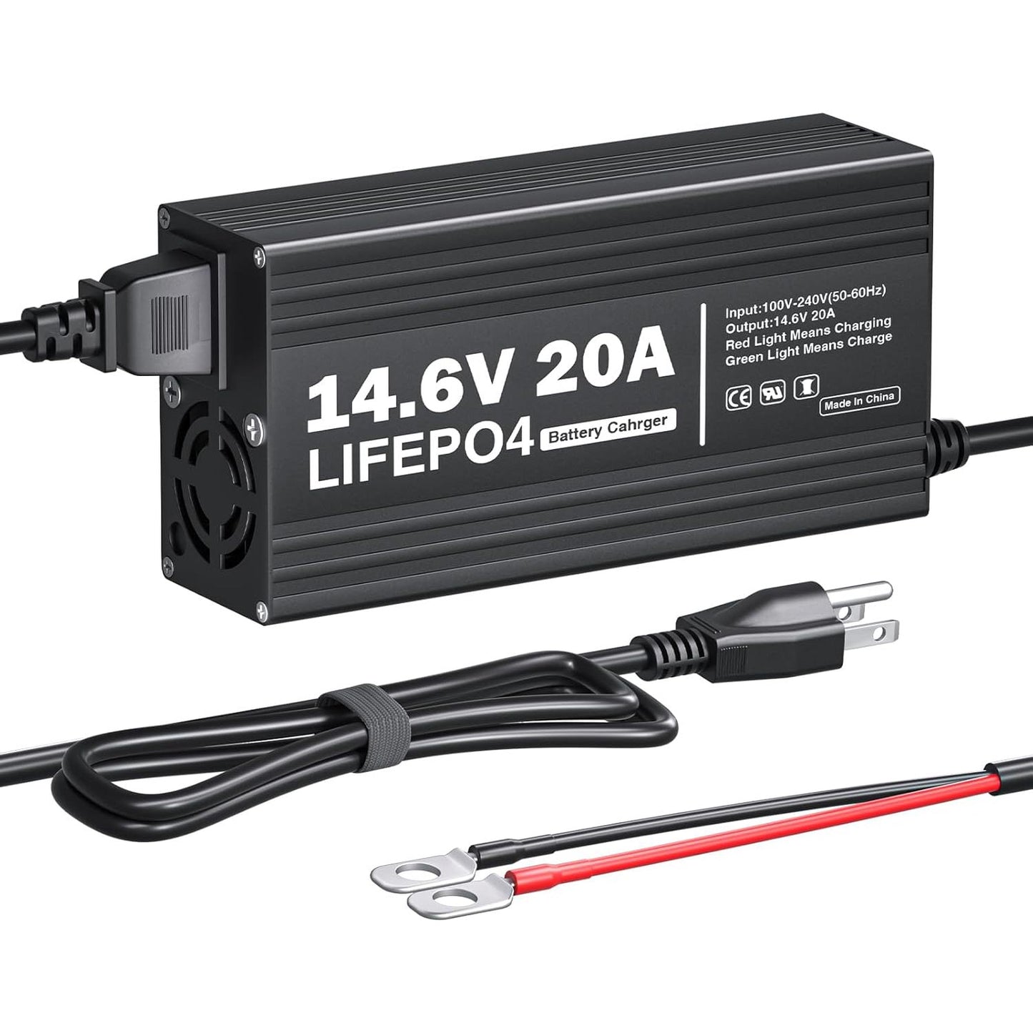 Hysincere Power 12V (14.6V) 20A LiFePO4 Lithium Battery Charger