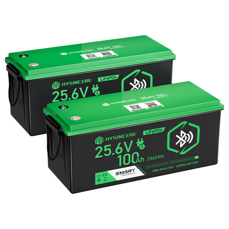Hysincere Power 24V 100Ah Smart Bluetooth Lithium Battery
