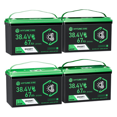 Hysincere Power 38.4V 67Ah Premium LiFePO4 Deep-Cycle Battery with Intelligent Self-Heating & Bluetooth Connectivity