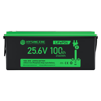 Hysincere Power 24V 100Ah LiFePO4 Lithiumbatterie
