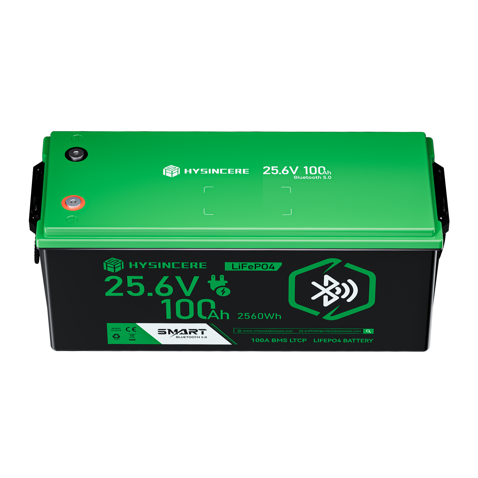 Hysincere Power 24V 100Ah Smart Bluetooth Lithium Battery