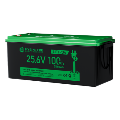 Hysincere Power 24V 100Ah LiFePO4 Lithium Battery
