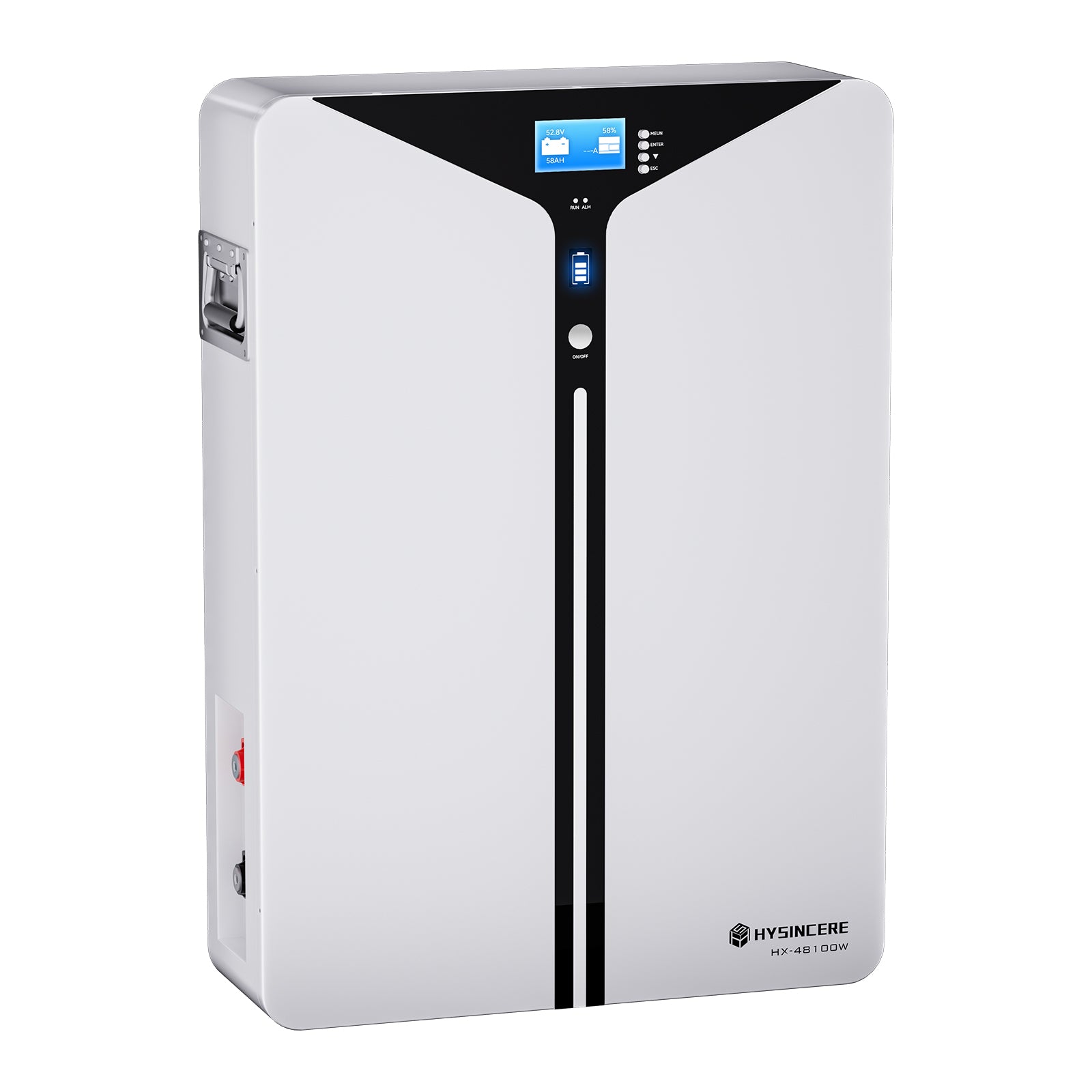 Hysincer Power 48V 100Ah Wall Mount LiFePO4 Battery – 5.12kWh Home Solar Energy Storage Battery