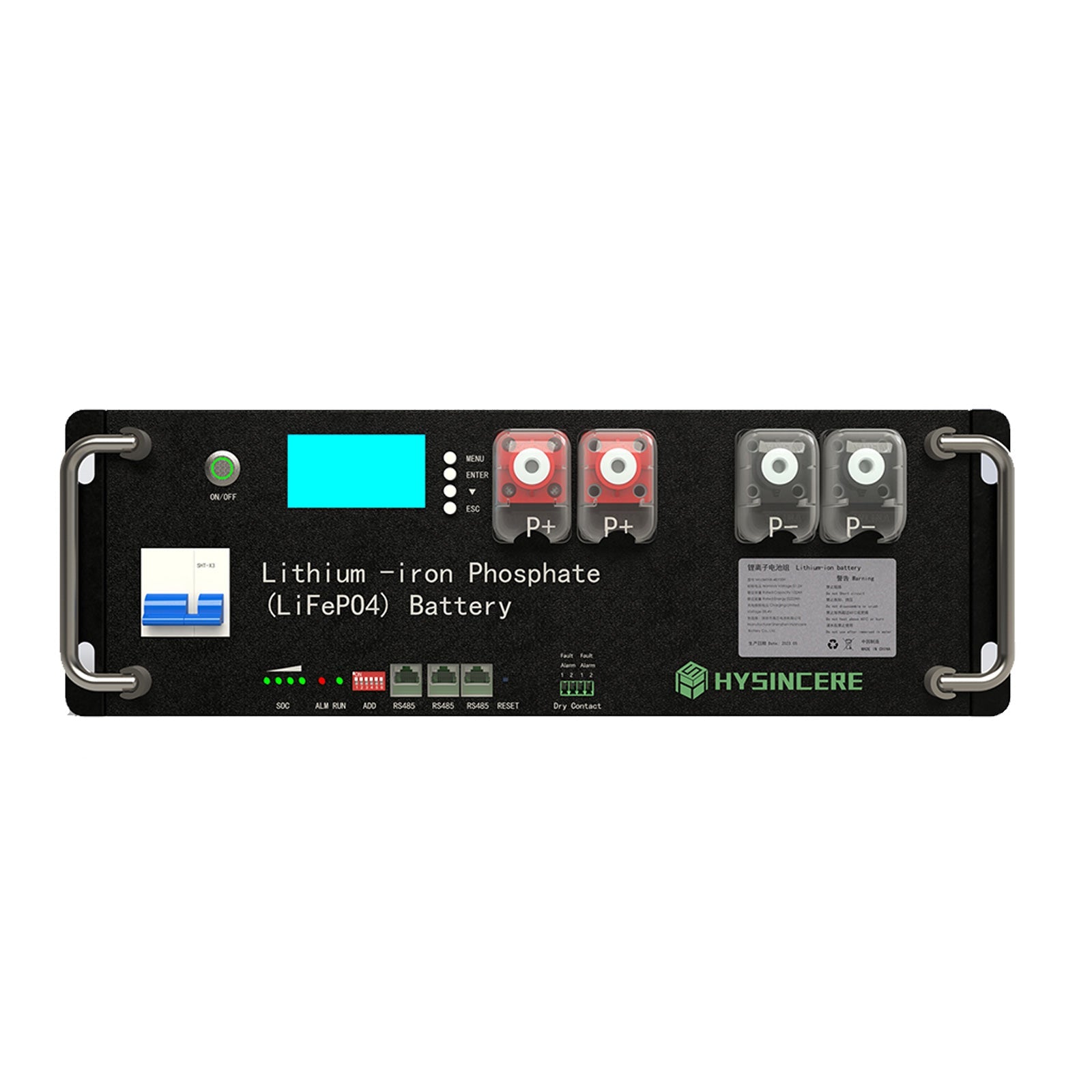 hx48100h 48v 100ah lifepo4 cabinet battery front view